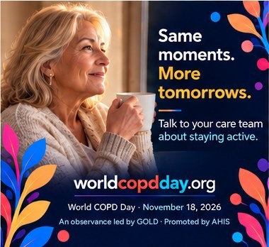 Woman holding a mug by a sunny window. Text: Same moments. More tomorrows. AI-generated image.